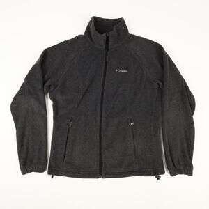 Columbia Womens Medium Benton Spring Fleece Full Zip Jacket Dark Gray Black